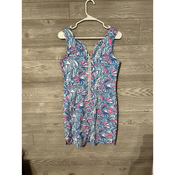 Lilly Pulitzer Target My Fans Blue Print Shift‎ Dress Womens Size 4 - Picture 2 of 8